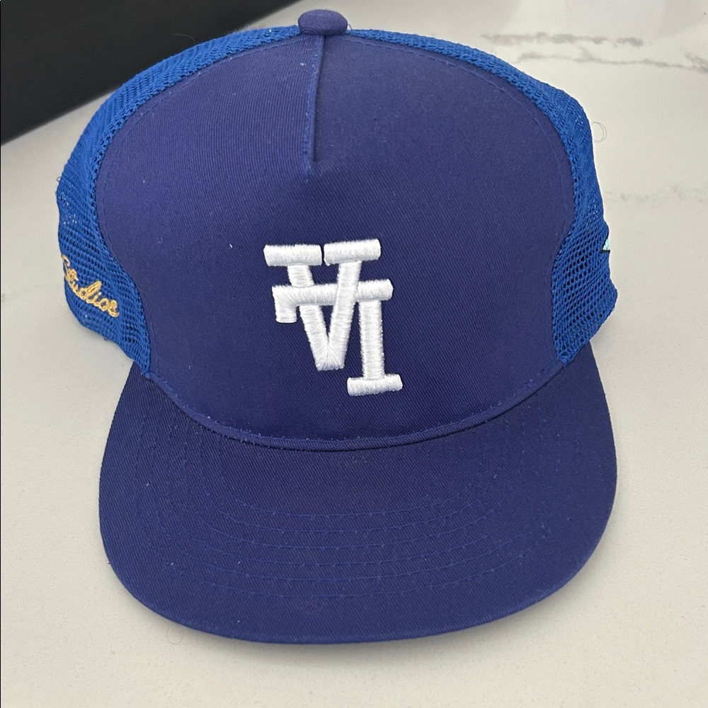 LA Dodgers Trucker Hat with White Embroidered Logo